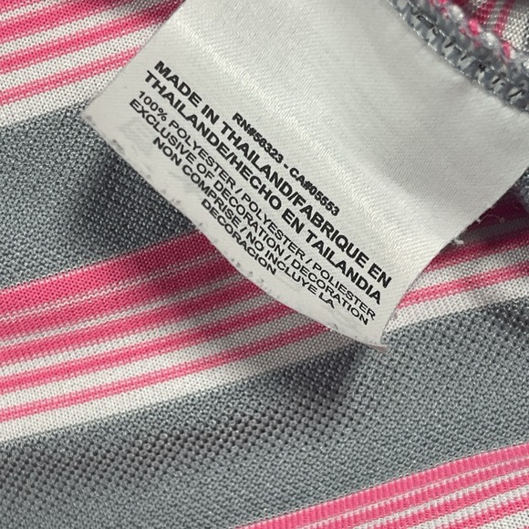 Nike Golf Dri-Fit Tour‎ Performance Polo Men's L Gray Pink Striped - Picture 5 of 8